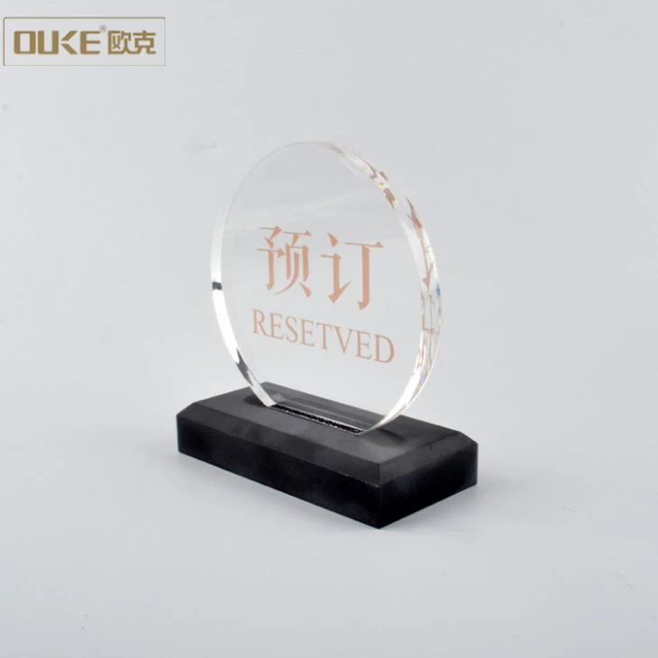 Round Shaped Printed Acrylic Logo Block