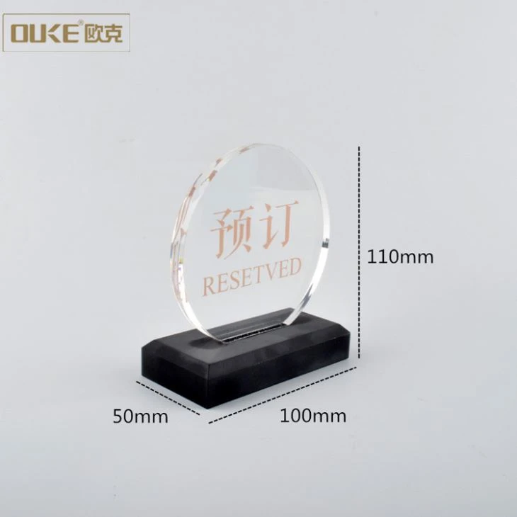 Round Shaped Printed Acrylic Logo Block