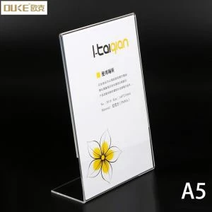 পিছন পিছনে পরিষ্কার A5 এক্রাইলিক মেনু ধারক